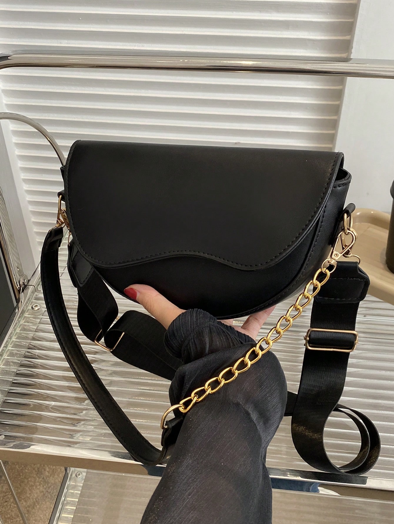 1pc Fashionable Solid Color Simple Flip Design Mini Shoulder Bag Suitable For Womens Daily Use Dating Gifts SHEIN EUR main 2