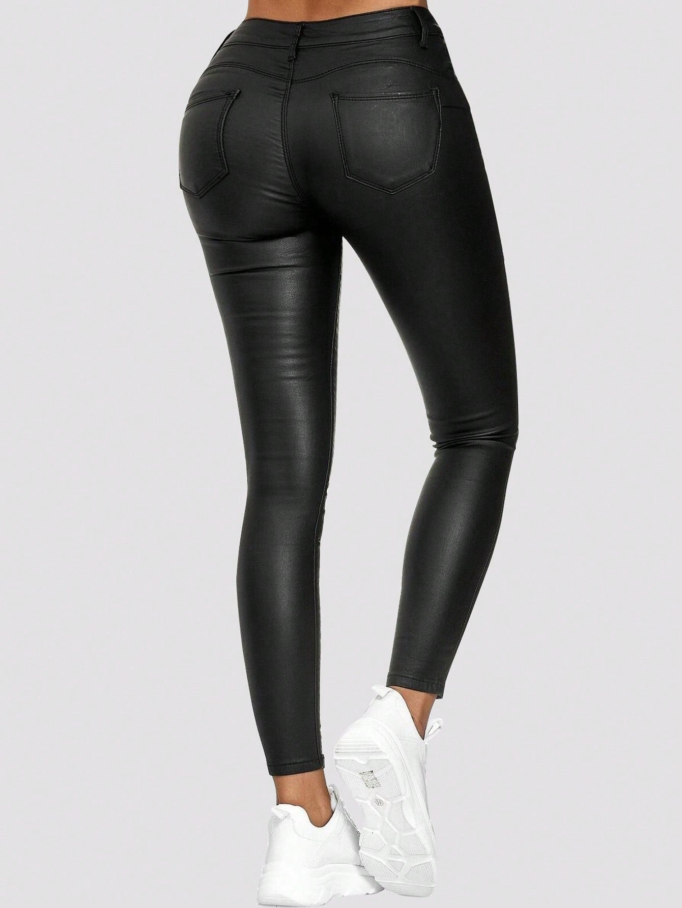 Apperloth A High Waist PU Leather Skinny Pants SHEIN EUR main 1