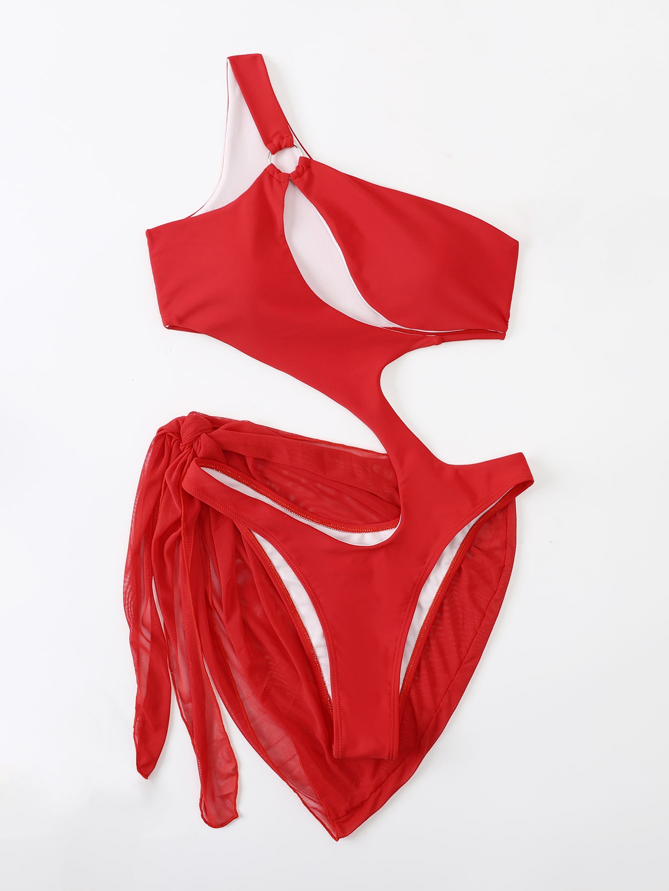 SHEIN Swim SXY Summer Beach Ring Linked Cut Out One Piece Swimsuit With Cover Up SHEIN EUR main 5