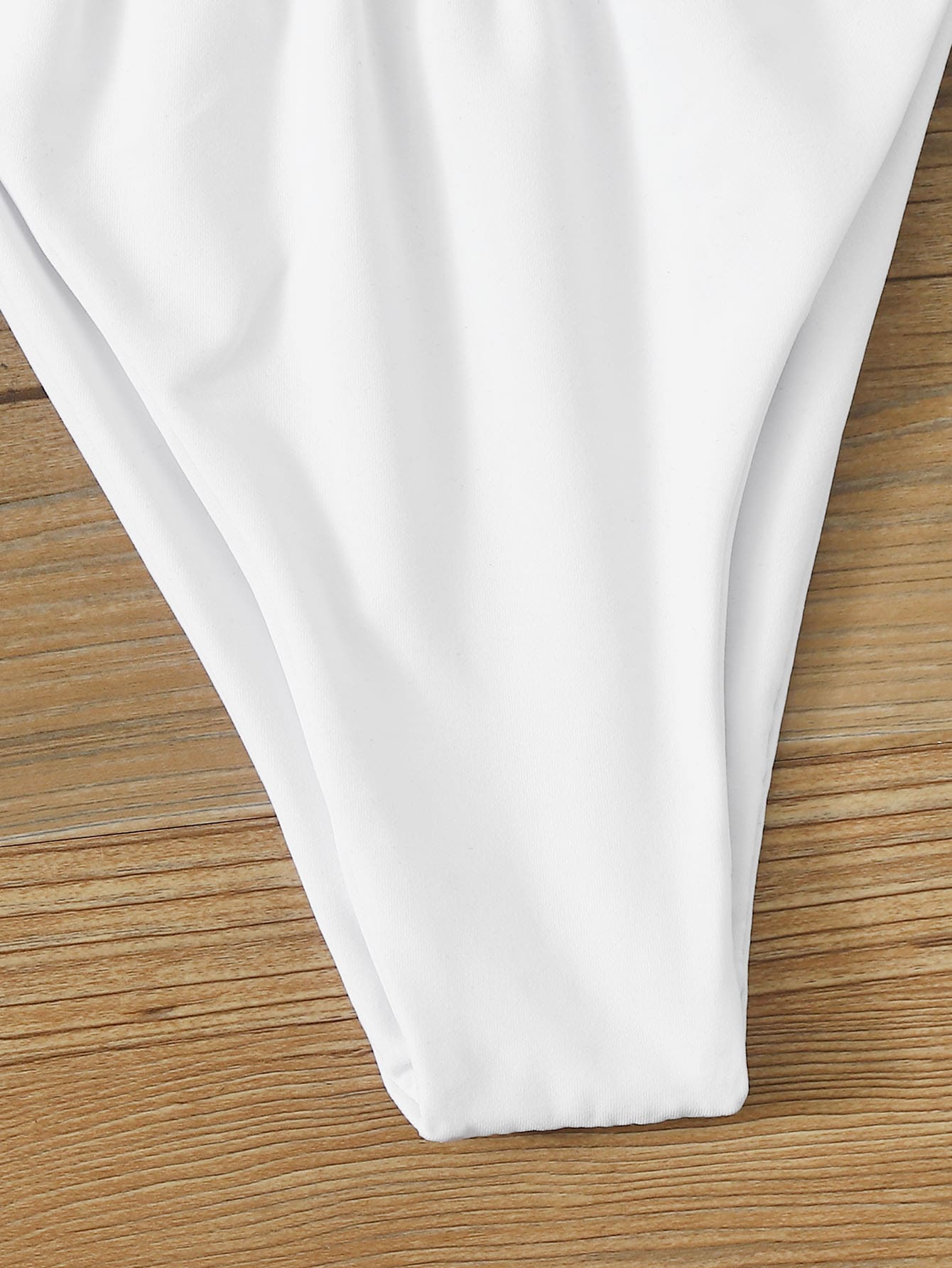 SHEIN Swim Summer Beach Ruched Bikini Set Frill Trim Tie Back Bandeau Top Tie Side Bottom 2 Piece Bathing Suit SHEIN EUR main 4