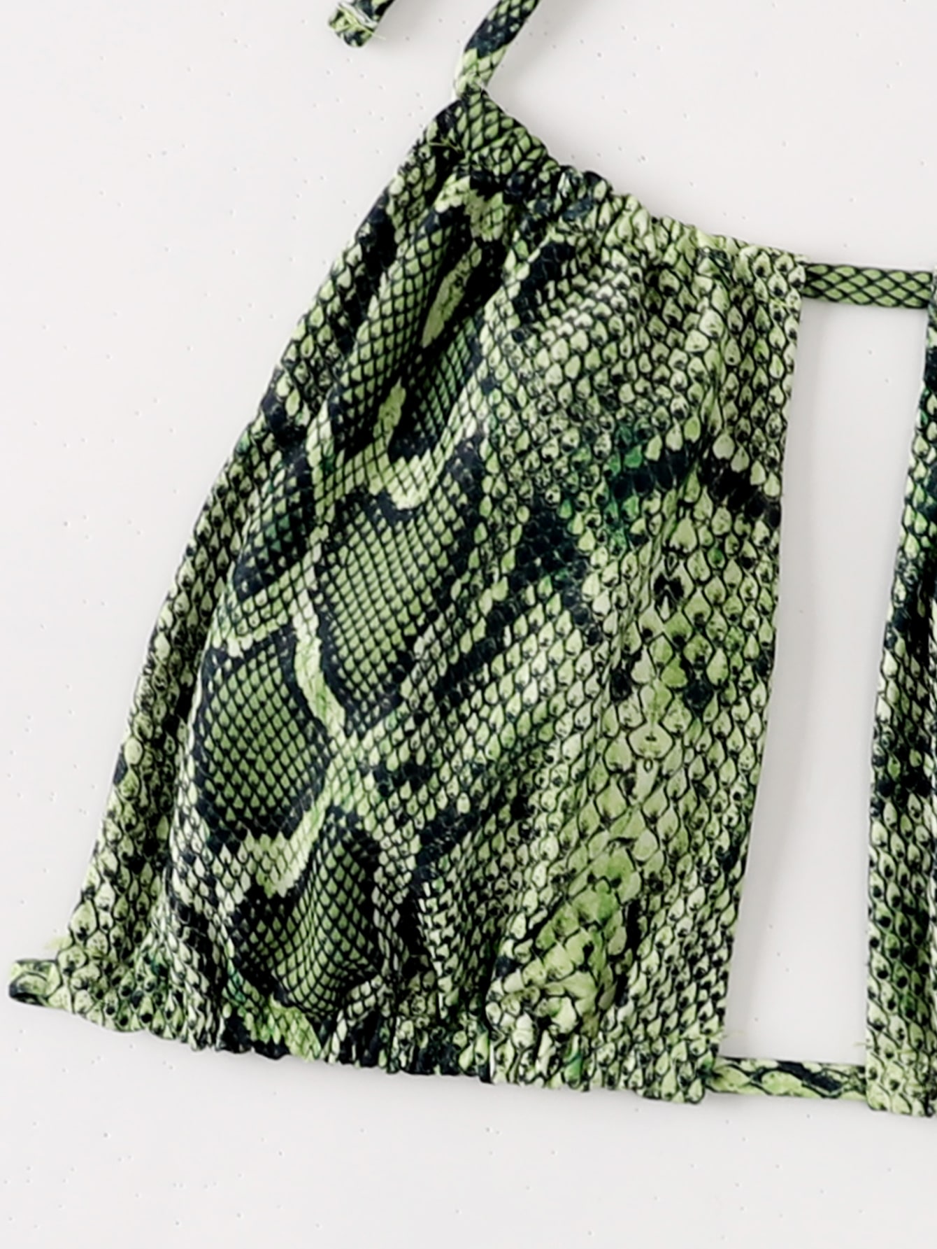 SHEIN Swim Summer Beach Snakeskin Print Halter High Cut Bikini SHEIN EUR main 2