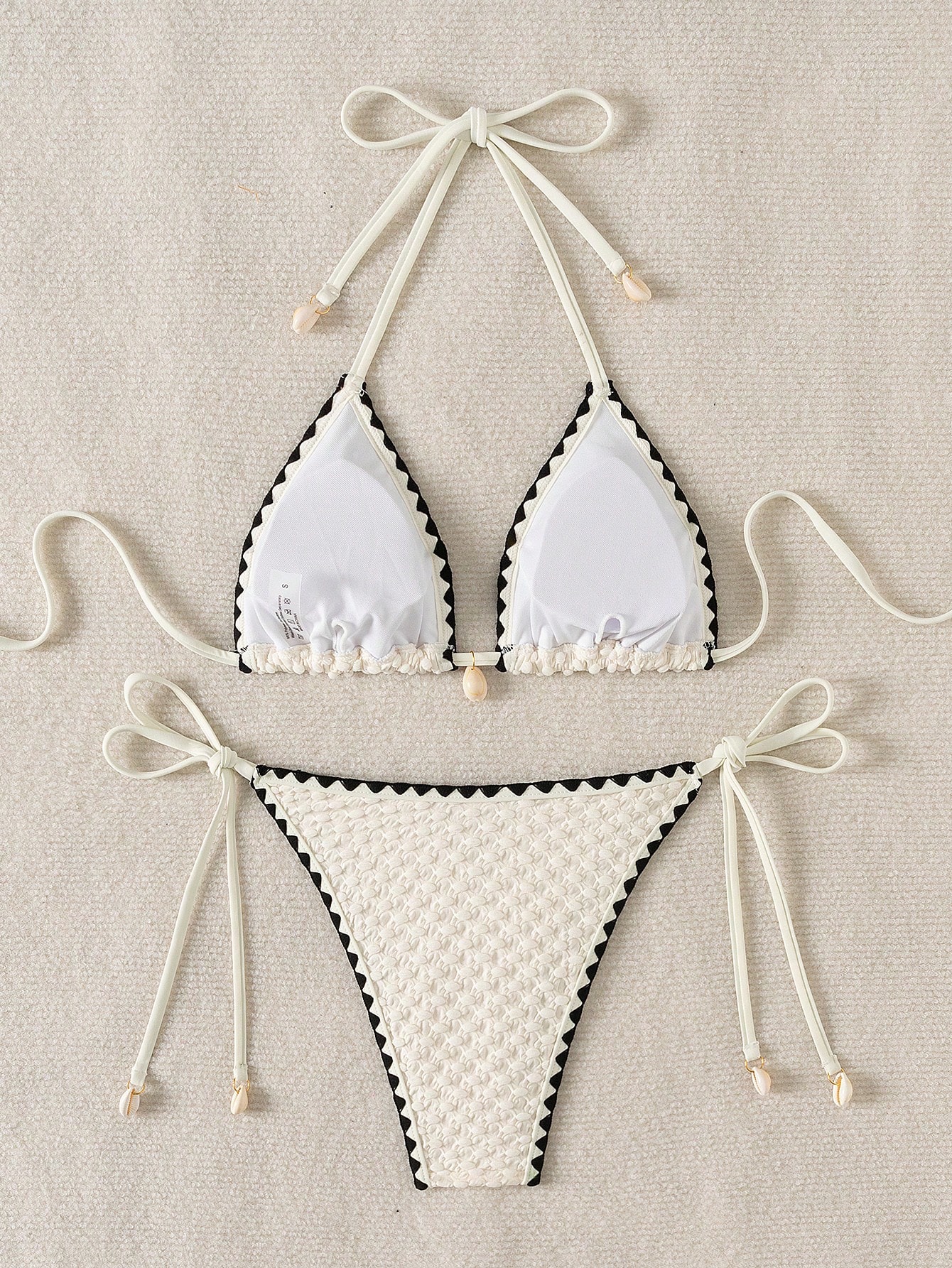 SHEIN Swim Mod Ladies Halter Neck Summer Beach Swimwear Set Fashionable Bra And Tie Side Bikini Bottoms Separate Bikini SHEIN EUR main 1