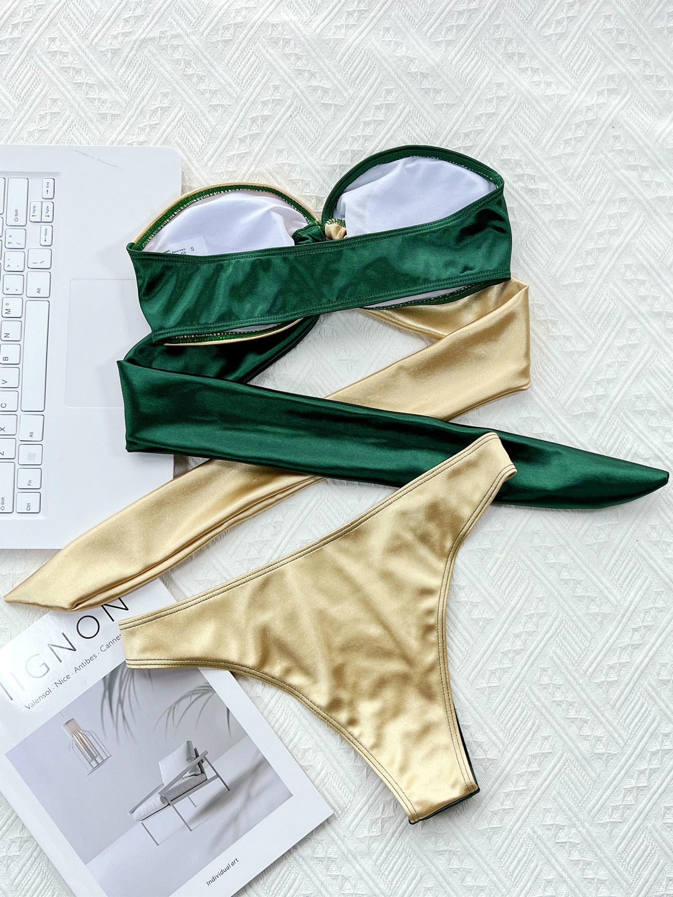 SHEIN Swim Summer Beach Two Tone O
