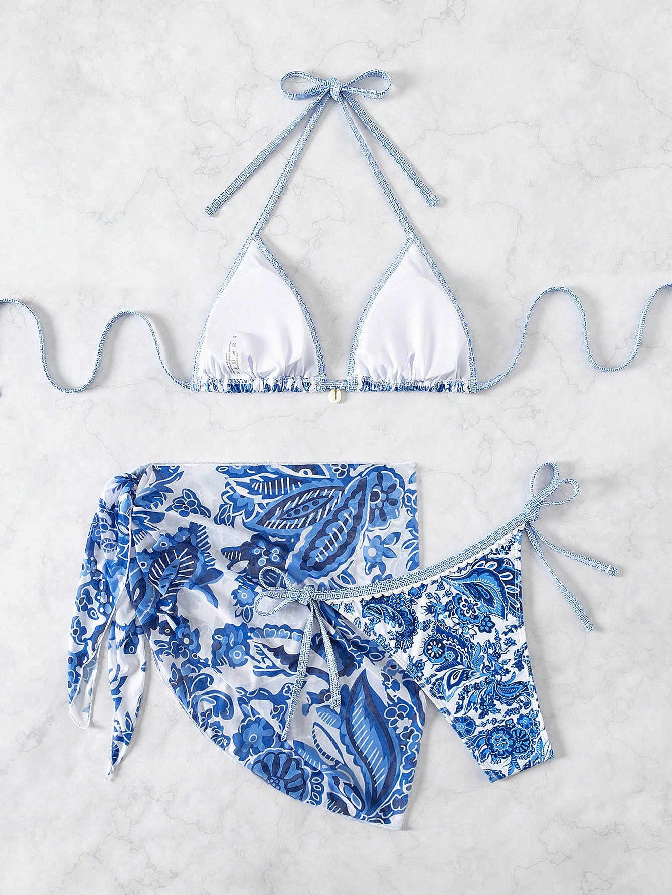 SHEIN VCAY Summer Beach 3pcsSet Womens Random Printed Bikini Set SHEIN EUR main 1