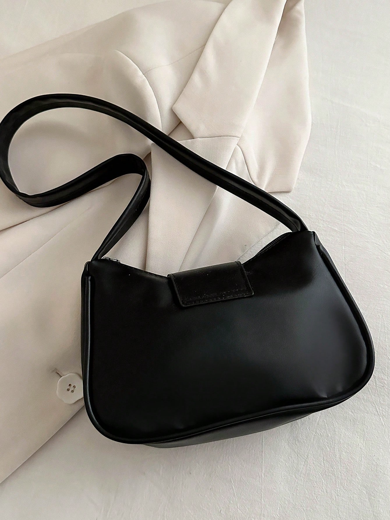 Folded PU Leather Clutch Shoulder Bag With Metal Bowknot Decoration Suitable For Daily Outings And Casual Dates Cute And Elegant Style Small Bag Tready Crescent Moon Bag For Women SHEIN EUR main 8