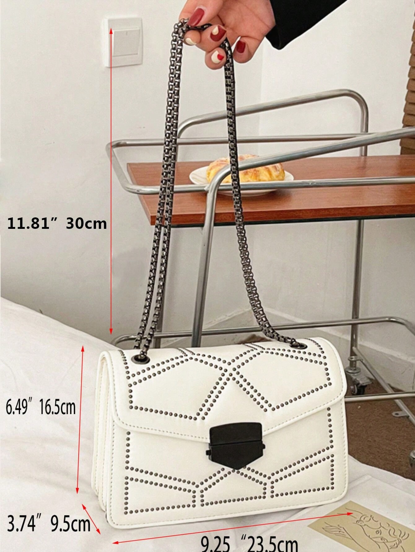 Multi Layer Square Crossbody Bag With Rivet Decoration And Chain Strap SHEIN EUR main 10