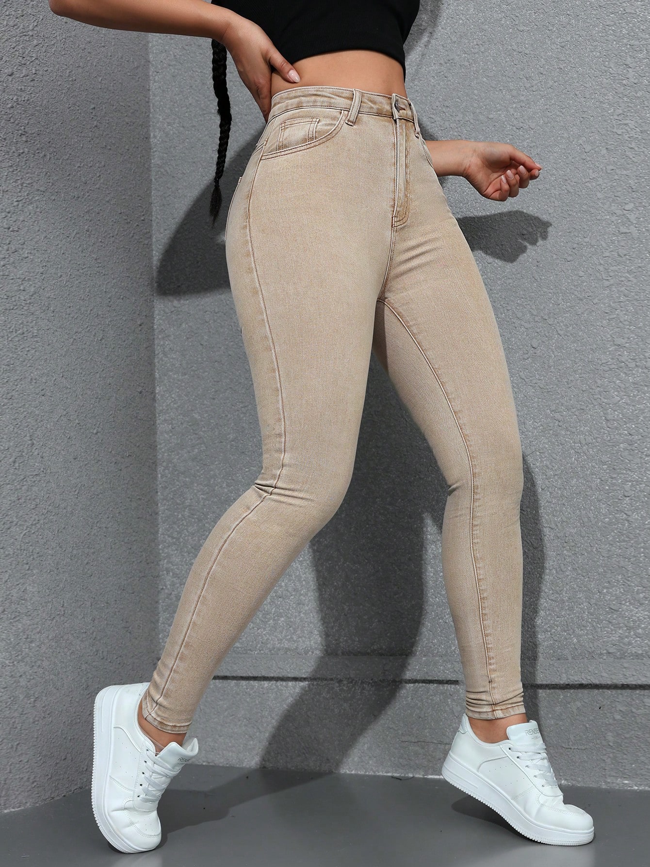 SHEIN Essnce Womens Daily Wear Simple Slim Fit Jeans SHEIN EUR main 3