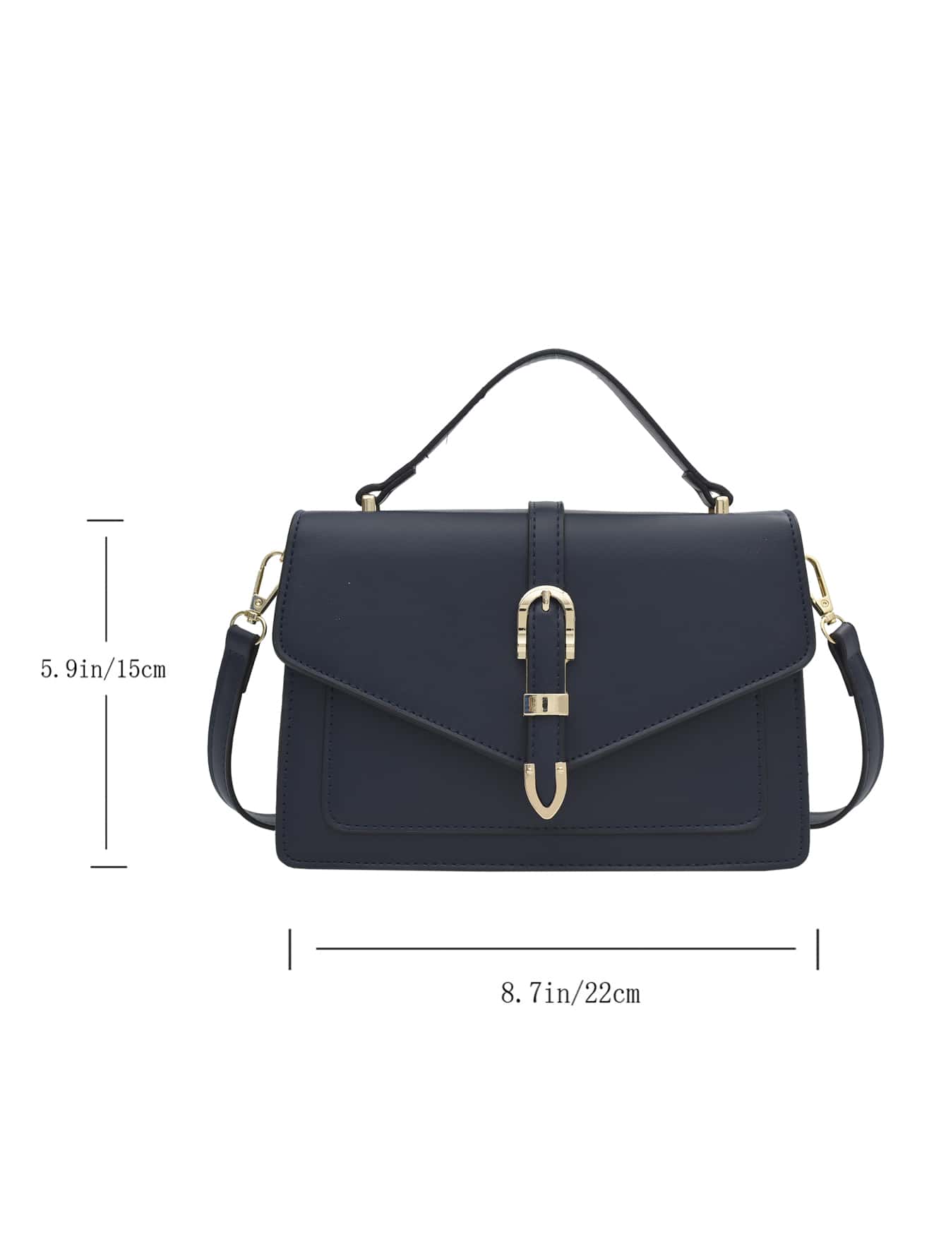 Minimalist Metal Decor Flap Square BagRandom hardware clips on both sides Classic Solid Color Shoulder Bag Square Crossbody Phone Bag All Match Purse with Detachable Strap SHEIN EUR main 7