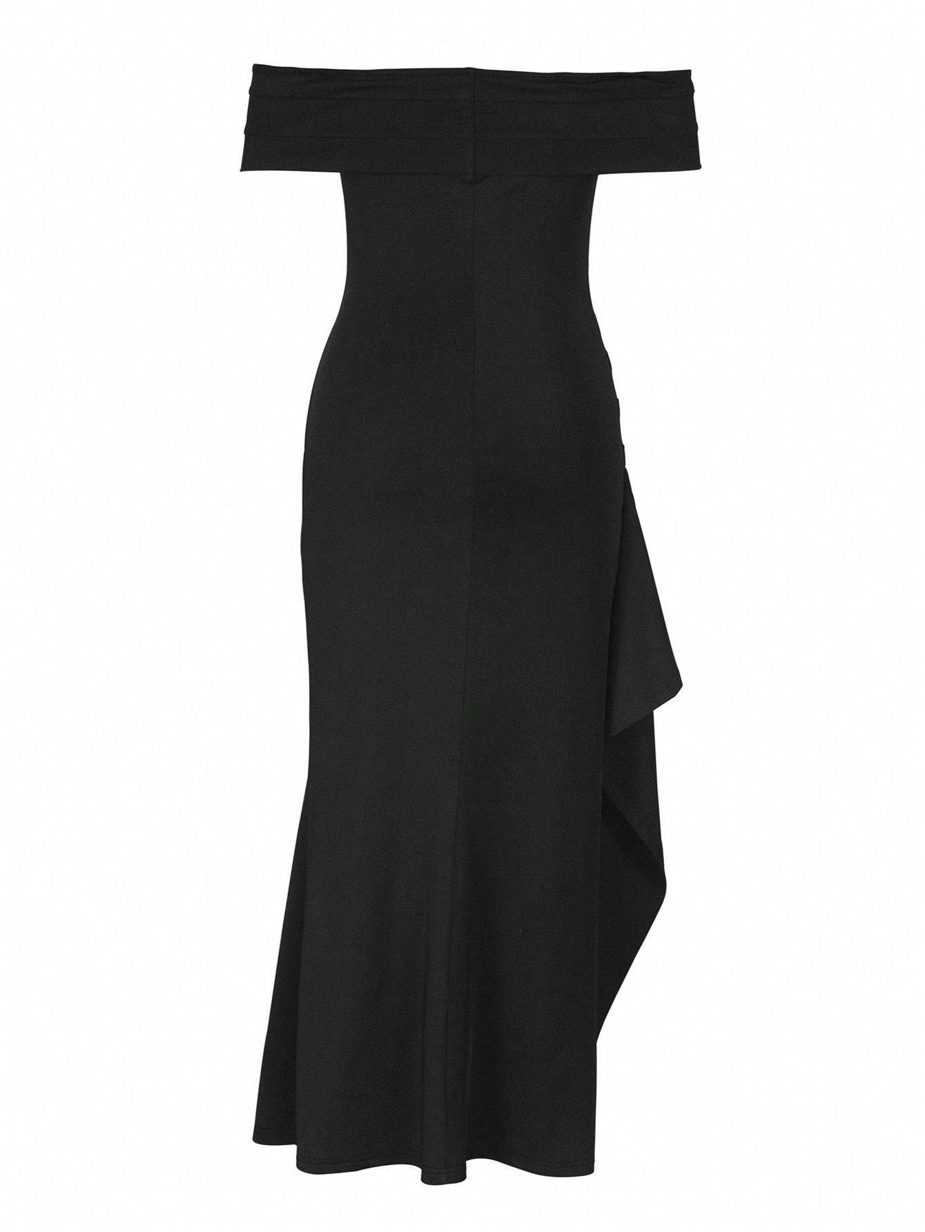 SHEIN Belle Womens Solid Color Off Shoulder High Slit Dress SHEIN EUR main 4