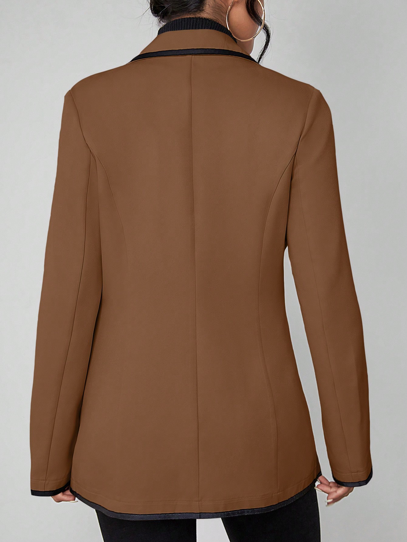 SHEIN LUNE Contrast Binding Lapel Collar Flap Detail Blazer SHEIN EUR main 1