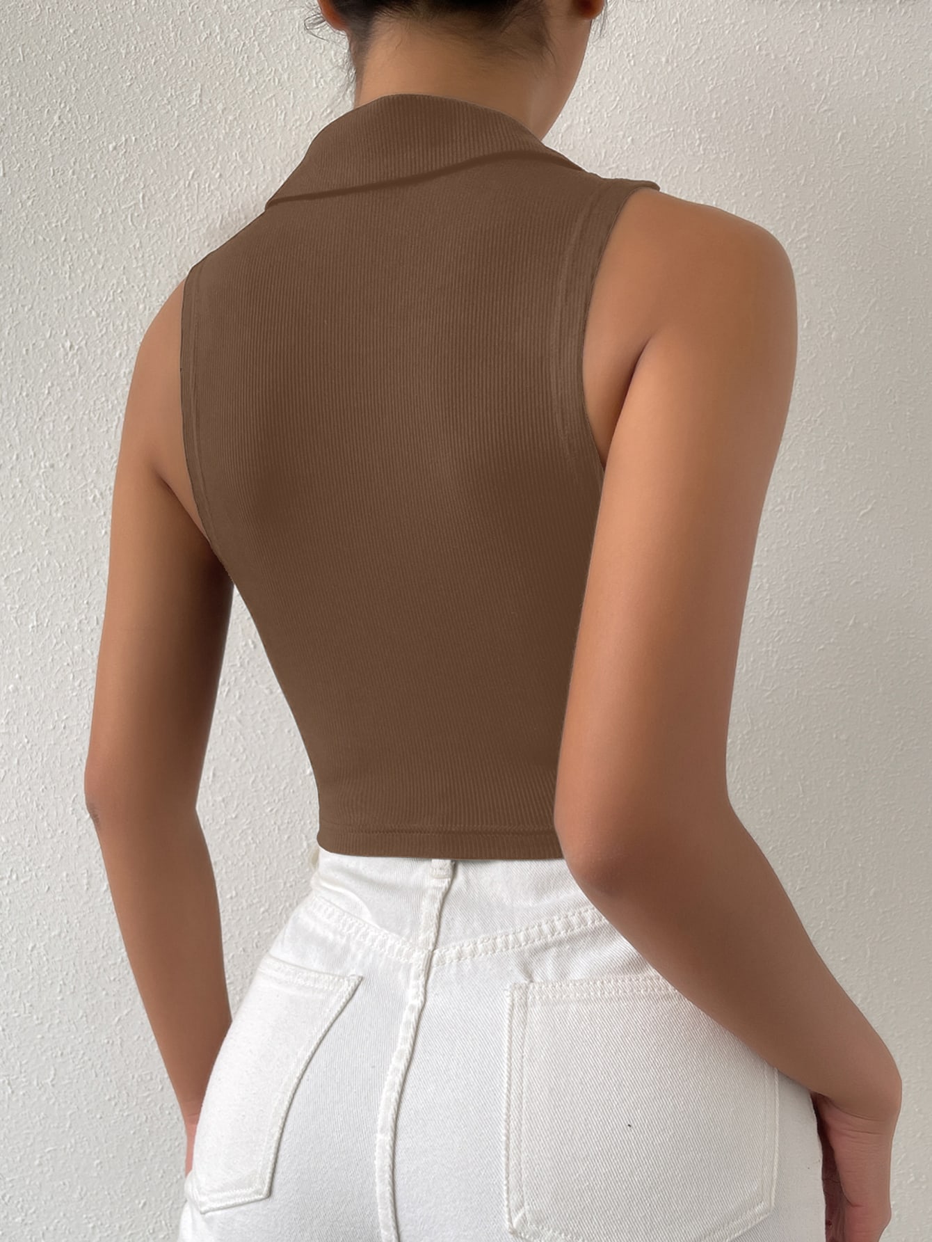 SHEIN Priv Solid Ribbed Knit Tank Top SHEIN EUR main 1