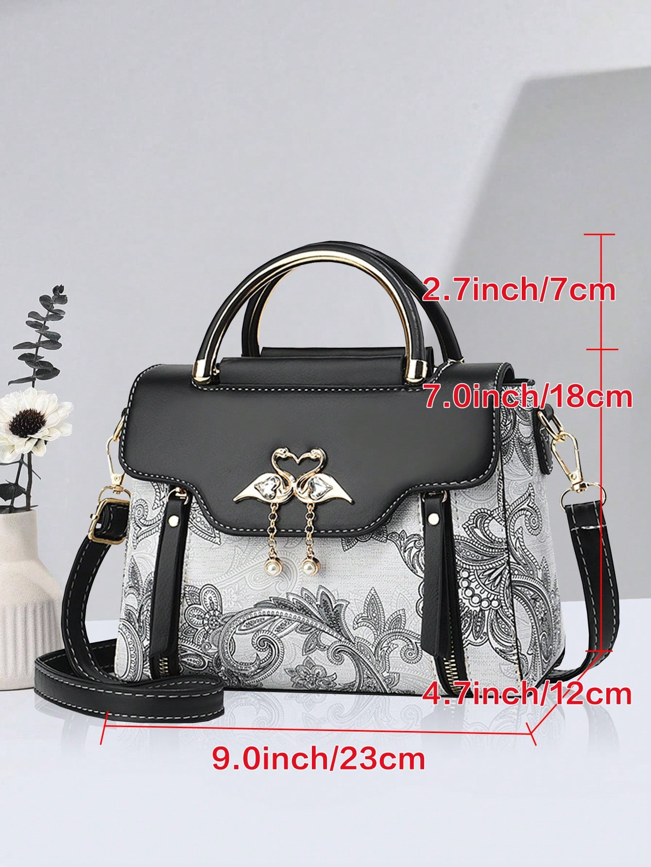 PLANEE Women Mini Square Handbag Fashion Women Top Handle Shoulder Bag Women Buckle Decor Small Crossbody Wallet SHEIN EUR main 1