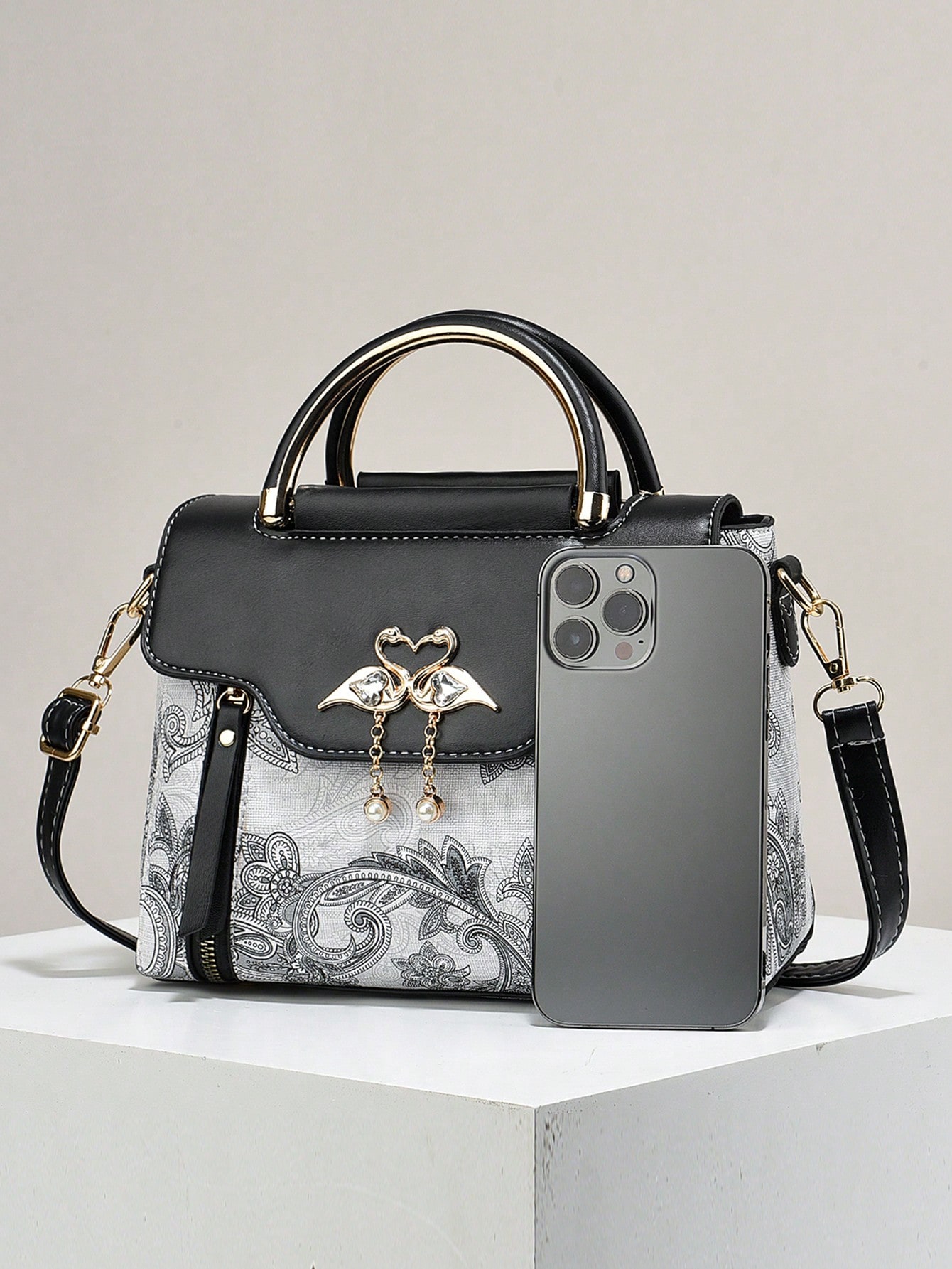 PLANEE Women Mini Square Handbag Fashion Women Top Handle Shoulder Bag Women Buckle Decor Small Crossbody Wallet SHEIN EUR main 2