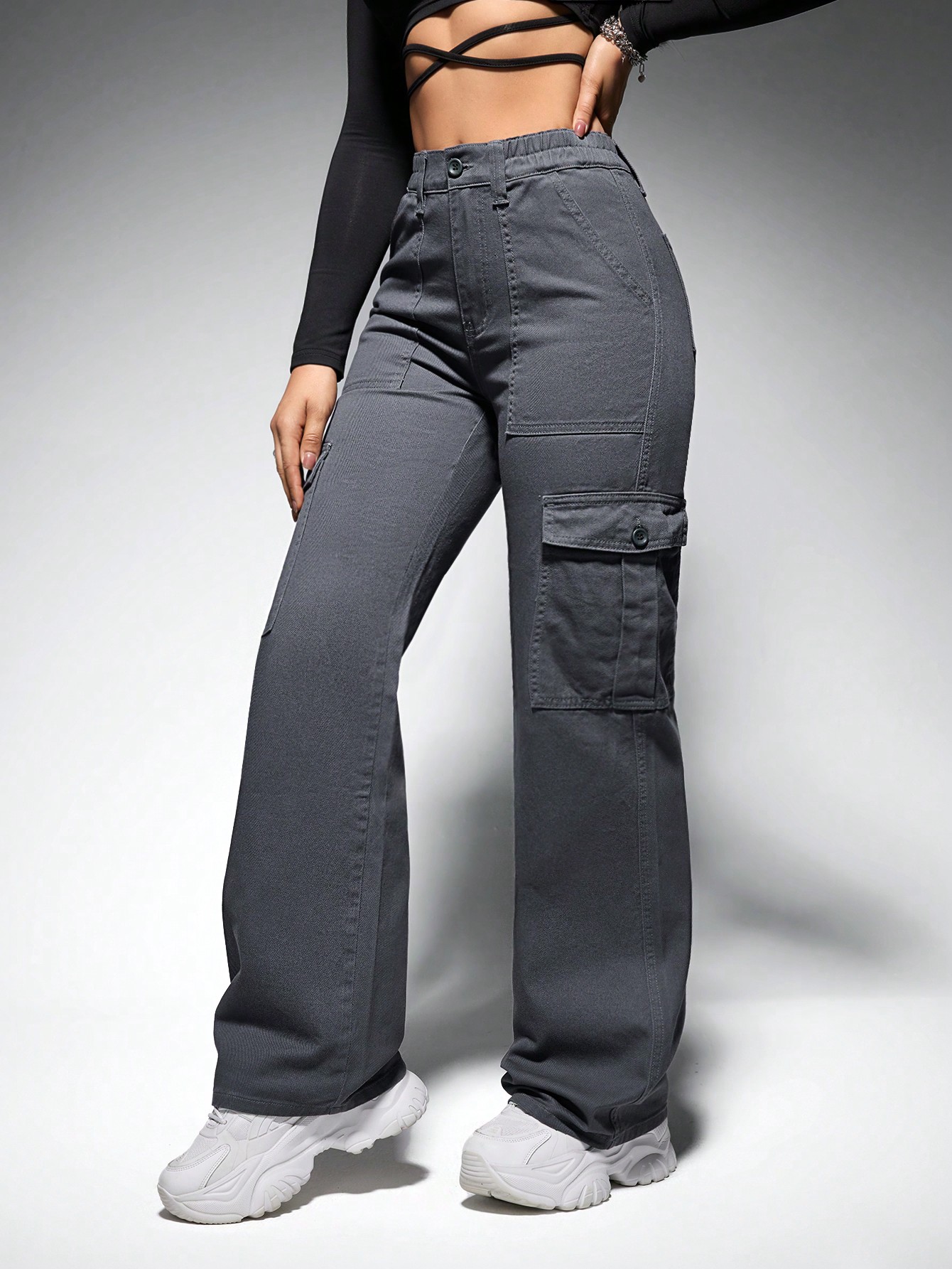 SHEIN ICON Womens Loose Fit Denim Jeans With Flap Side Pockets SHEIN EUR main 4