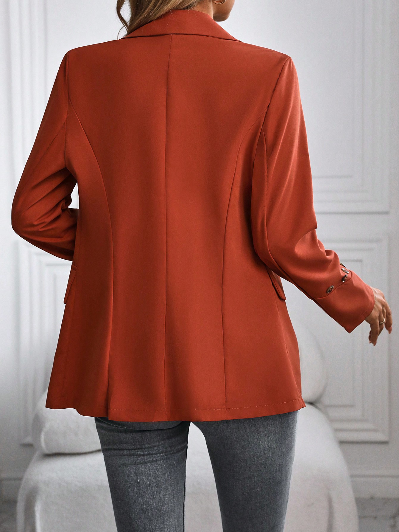 SHEIN Raffina Women Spring Business Solid Lapel Neck Single Button Blazer SHEIN EUR main 1