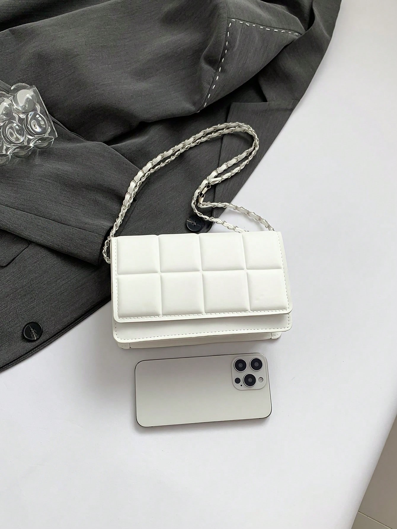 Stylish Solid Color And Printed Wide Strap Hard Handheld Cross Body Shoulder Bag For Women SHEIN EUR main 2